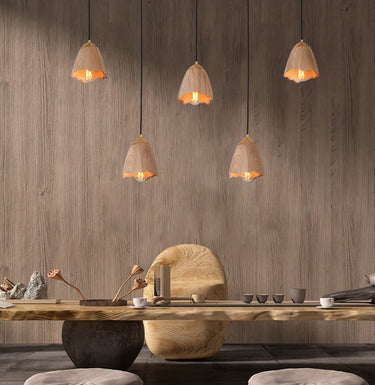 Wooden Bell Pendant Light